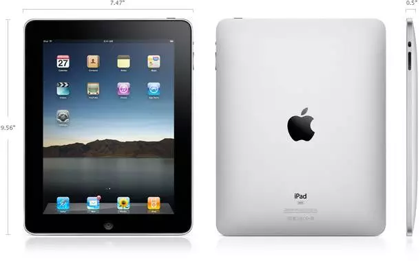 ipad-28 สูง 242.8 mm กว้าง 189.7 mm หนา 13.4 mm หนัก 0.68 กก
