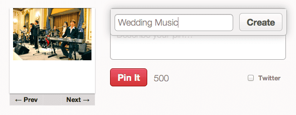 ลองใส่ชื่อ board ว่า Wedding Music