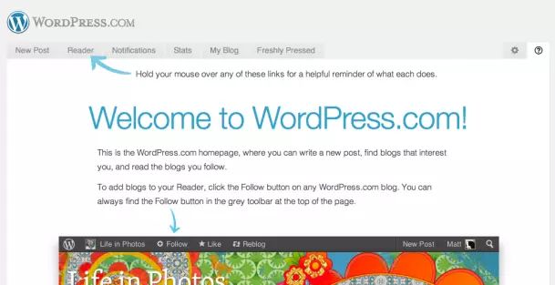 หน้าต้อนรับผู้ใช้ WordPress หน้าต้อนรับผู้ใช้ WordPress